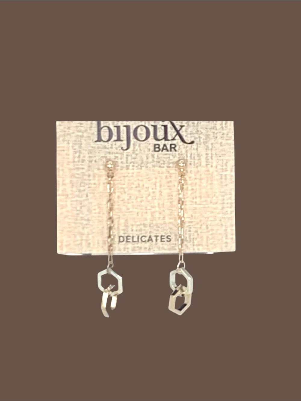 Bijoux Bar Delicates Gold & Silver Plated Intwined Octagons Stud Dangle Earrings